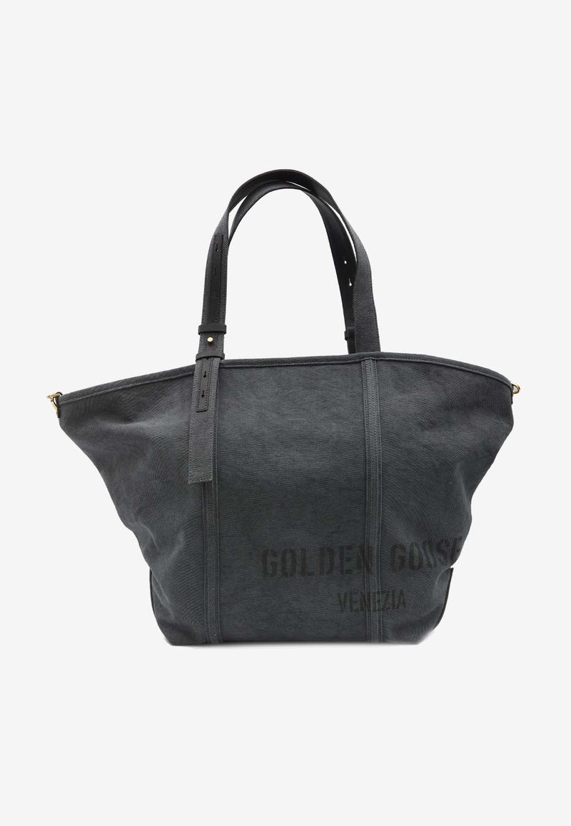 Golden Goose DB Logo Canvas Tote Bag Gray GWA00694-A000680-60278