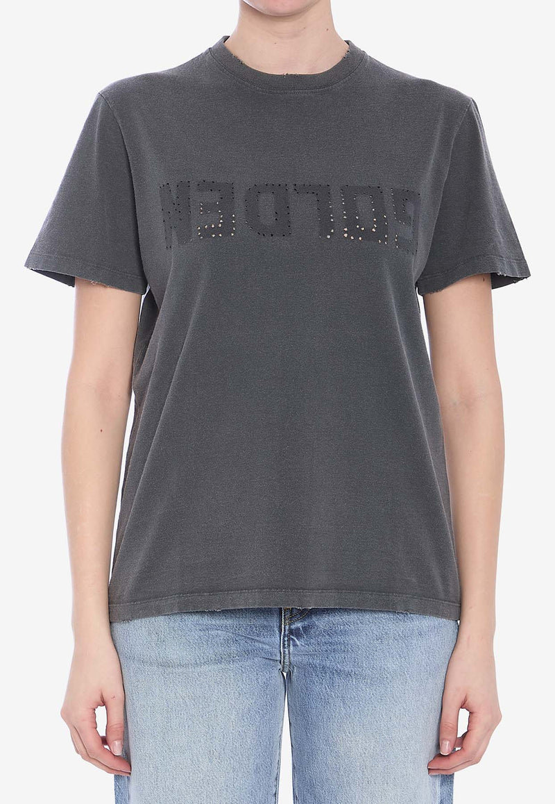 Golden Goose DB Distressed Logo T-shirt  Gray GWP01220-P000671-60318