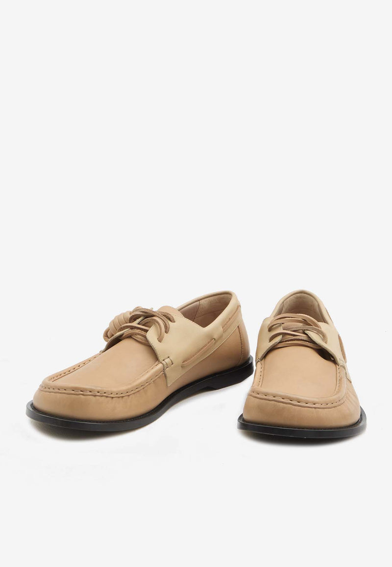 Loewe Campo Calfskin Boat Shoes Sand M816S08X01--3977