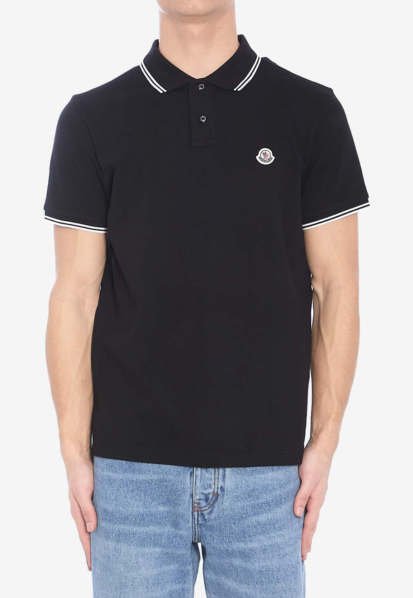 Moncler Logo Patch Polo T-shirt Black 8A00031-84556-999