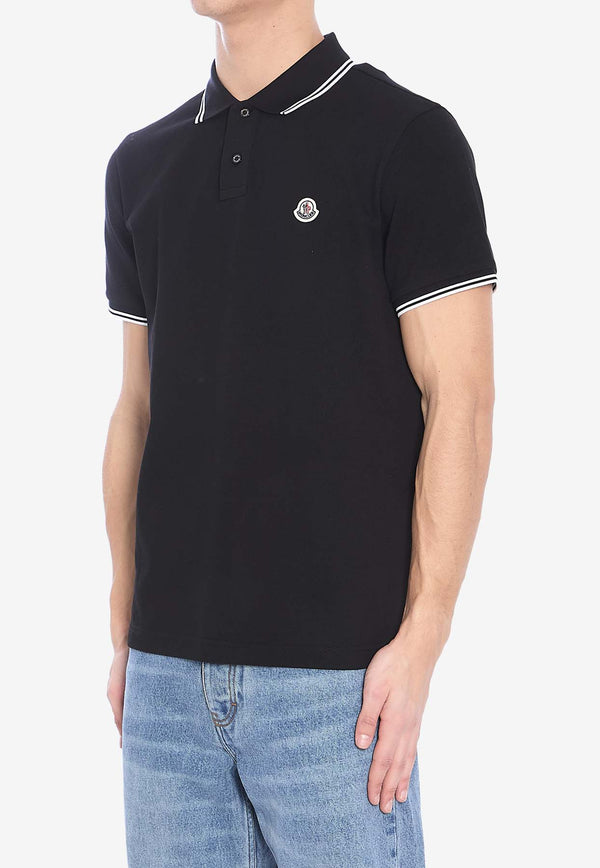 Moncler Logo Patch Polo T-shirt Black 8A00031-84556-999