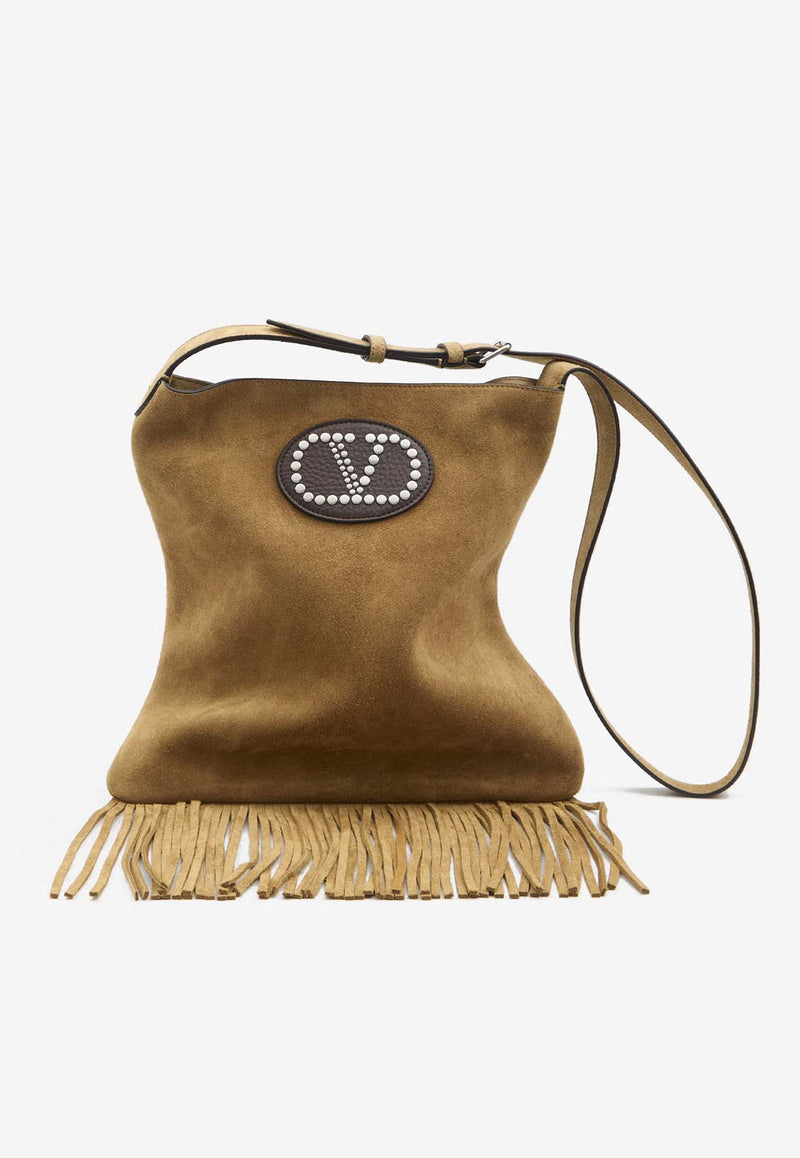 Valentino Small Nellcote Suede Shoulder Bag Brown 6W2B0R29-TYW-RG7