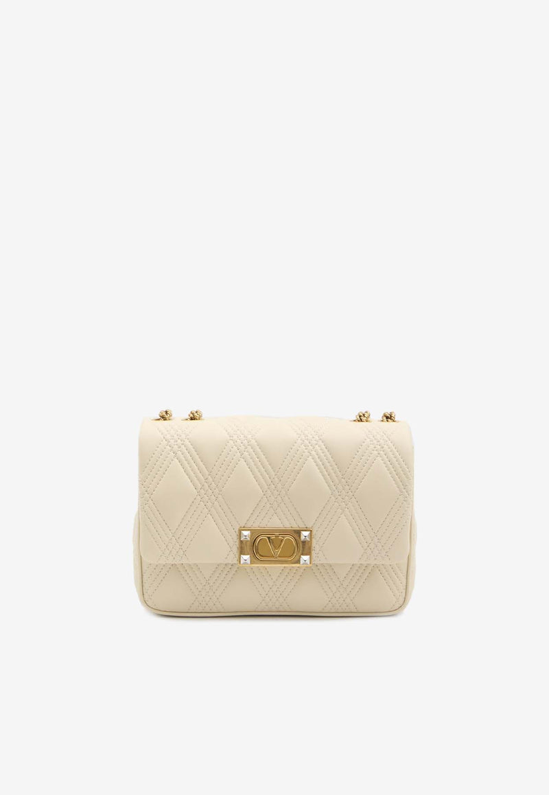 Valentino Medium Quiltie 67 Shoulder Bag Cream 6W2B0R07XCA--REN