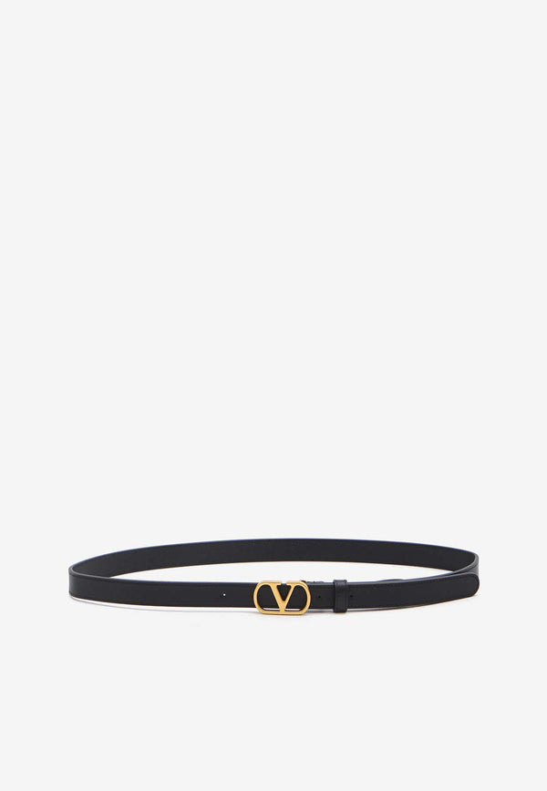 Valentino VLogo Signature Leather Belt Black 6W2T0SM7-IYR-0NO