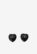 Valentino VLogo Coeur Royal Earrings Black 6W2J0Y10-MJP-0RN