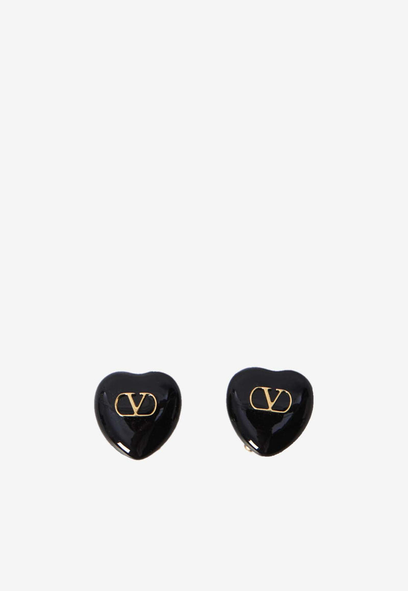 Valentino VLogo Coeur Royal Earrings Black 6W2J0Y10-MJP-0RN