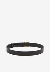 Valentino VLogo Signature Leather Belt Black 6W2T0SM3-IYR-0NO