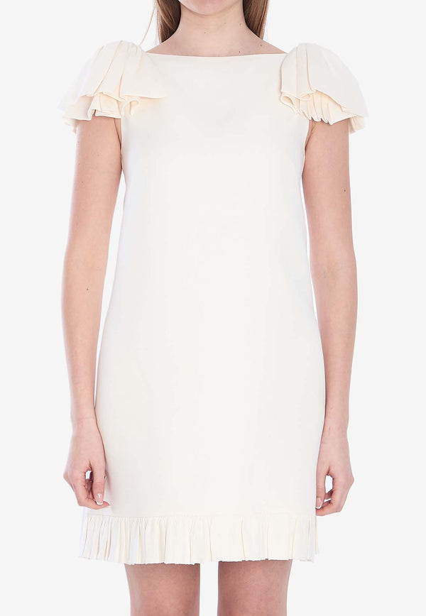 Valentino Couture Crepe Mini Dress Ivory 6B3VAEQ0-1CF-A03