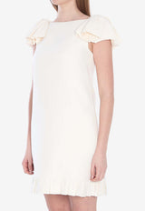 Valentino Couture Crepe Mini Dress Ivory 6B3VAEQ0-1CF-A03