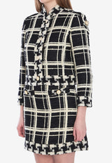 Valentino Macro Check Tweed Jacket Black 6B3CJ3Q5-90N-0NA