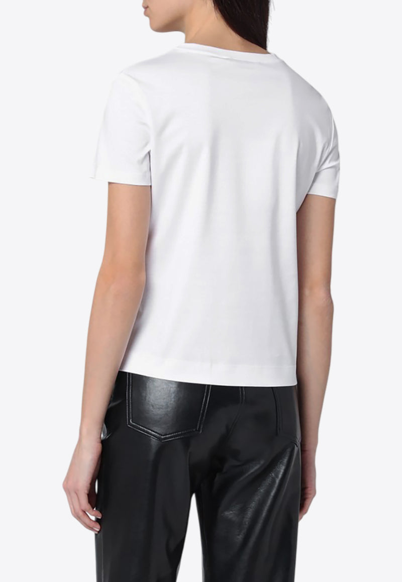 Max Mara Nerina Logo Embroidered T-shirt White NERINACO/Q_MAXM-001