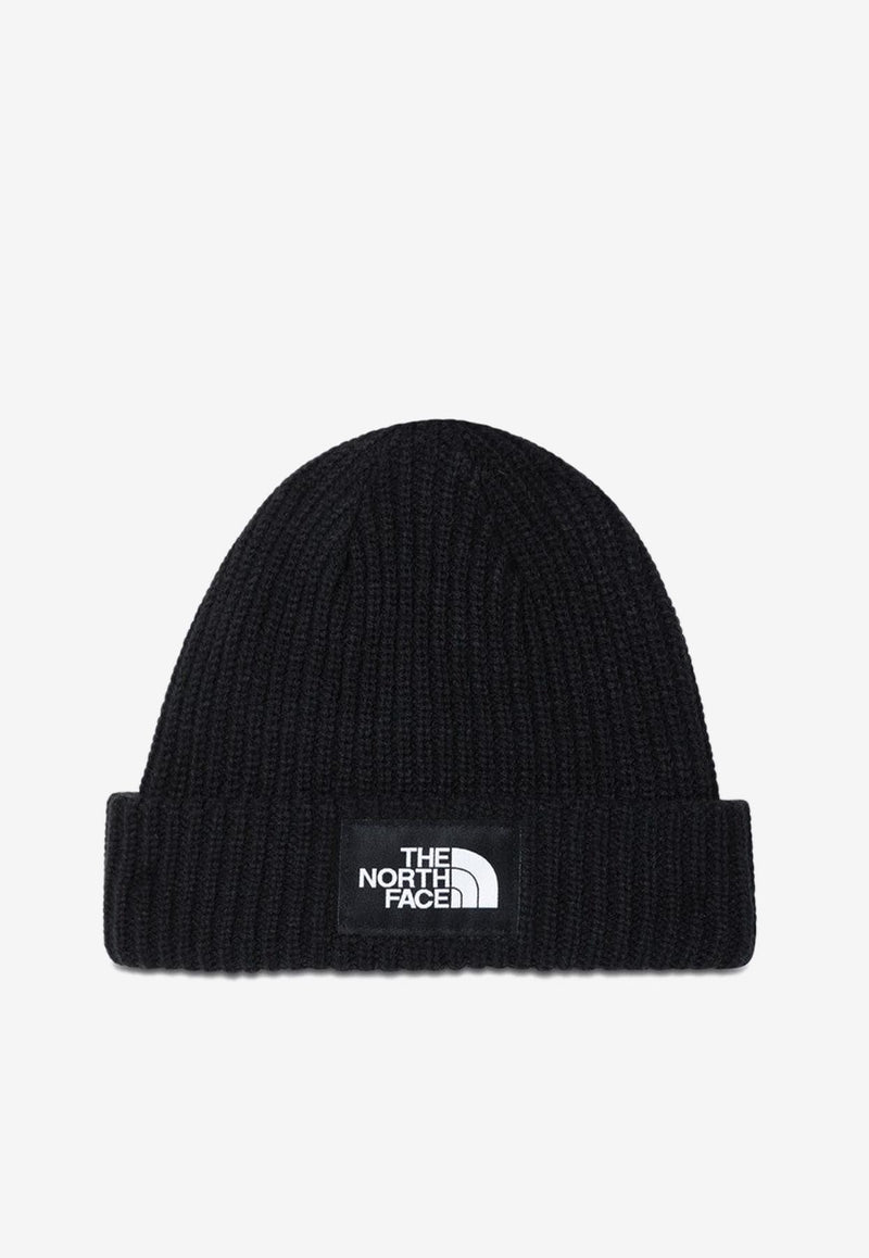 The North Face Logo Patch Ribbed Beanie Black NF0A7WG8PL/P_NORTH-JK31