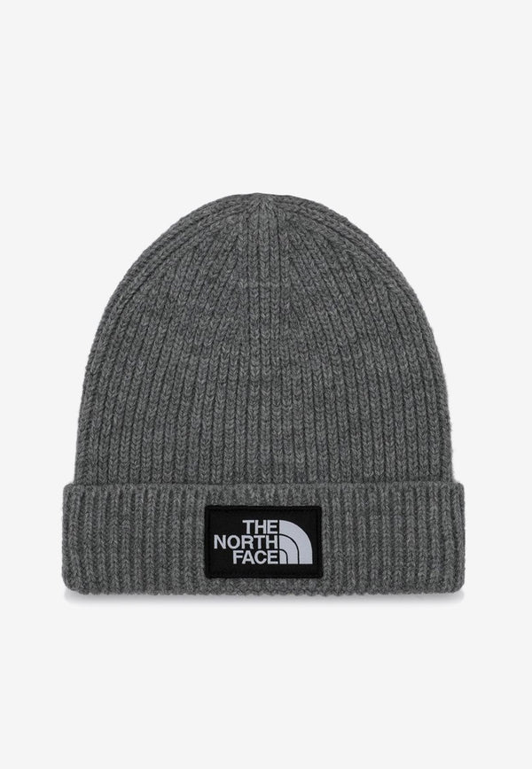 The North Face Kids Boys Logo Patch Ribbed Beanie Gray NF0A7WGCPL/P_NORTH-DYY1