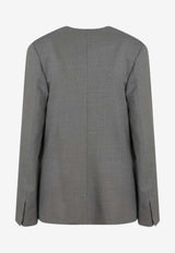 Loulou Studio Double-Breasted Wool Blazer Gray NODOWO/Q_LOULO-GM