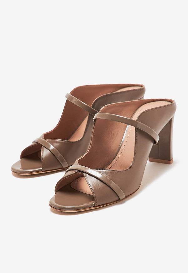 Malone Souliers Norah 70 Leather Sandals NORAH 70-162 TAUPE/TAUPE Taupe