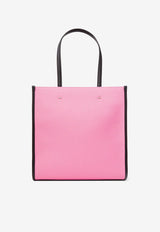 Jimmy Choo Medium Logo Tote Bag N/S TOTE/M CZM CANDY PINK/BLACK/SILVER