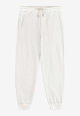 Fay Archive Raised-Seam Drawstring Track Pants White NTM88491760WORB003IVORY