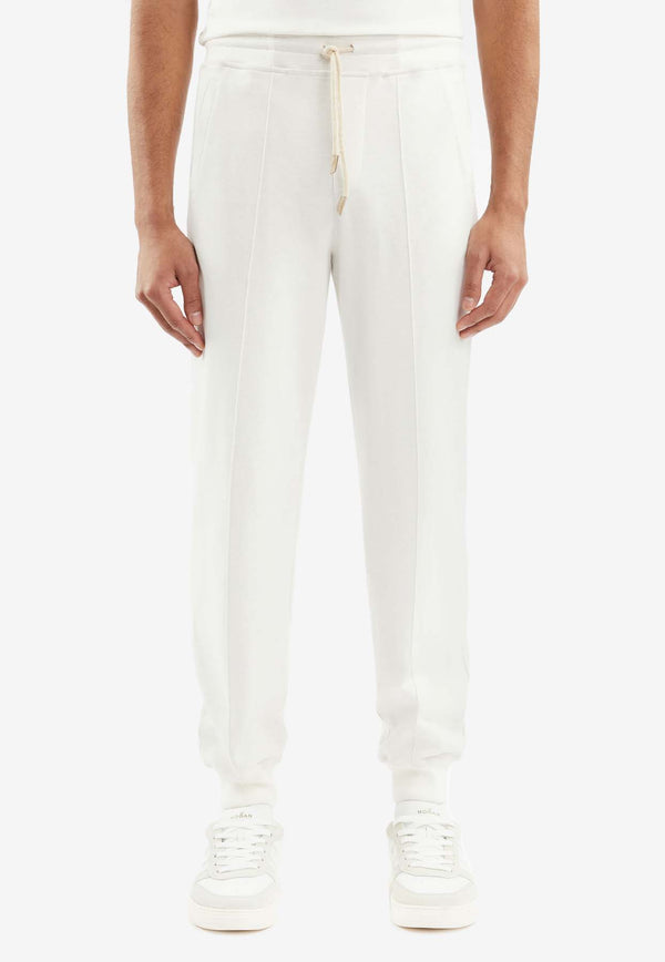 Fay Archive Raised-Seam Drawstring Track Pants White NTM88491760WORB003IVORY