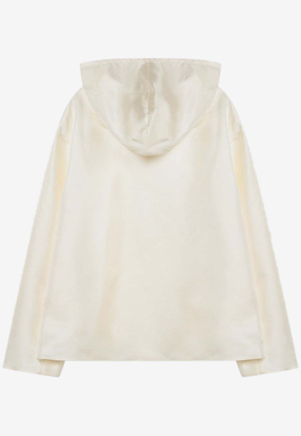 Loulou Studio Hooded Silk Blouse Ivory NUKASI/Q_LOULO-SV