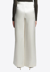 Nanushka Kehlani Crinkled Satin Wrap Pants Cream NW24PFOW14171CREAM