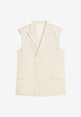 Helmut Lang Double-Breasted Sleeveless Blazer Cream O04HW199CREAM