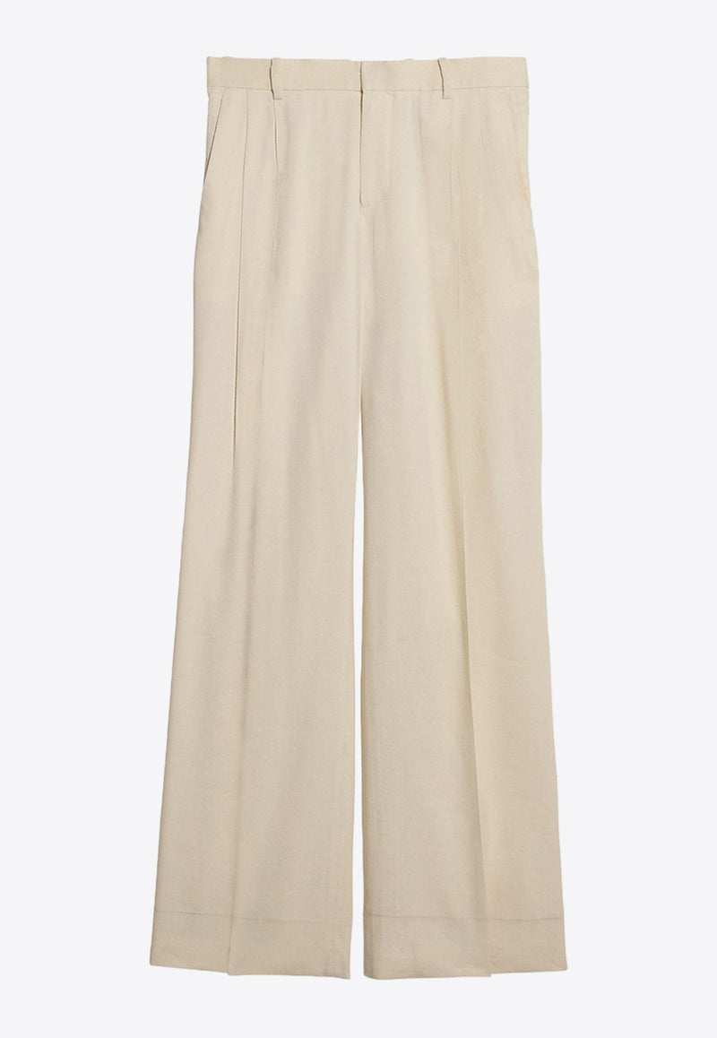 Helmut Lang Double-Pleated Straight-Leg Pants Cream O04HW206CREAM