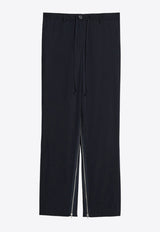 Helmut Lang Side Gusset Wide-Leg Pants Navy O04HW208NAVY