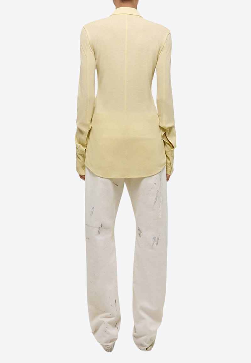 Helmut Lang Rib Knit Long Sleeved Shirt Yellow O04HW509YELLOW