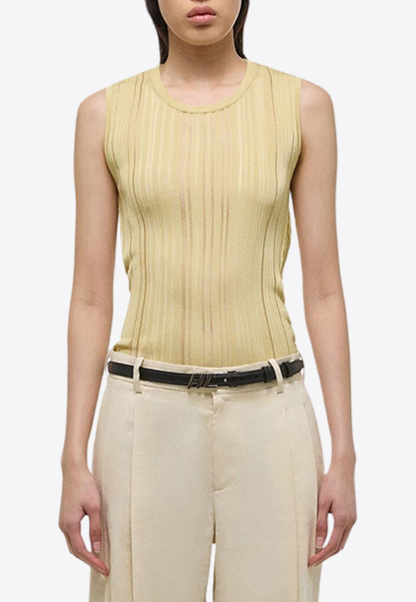 Helmut Lang Paneled Sheer Top Yellow O04HW704YELLOW