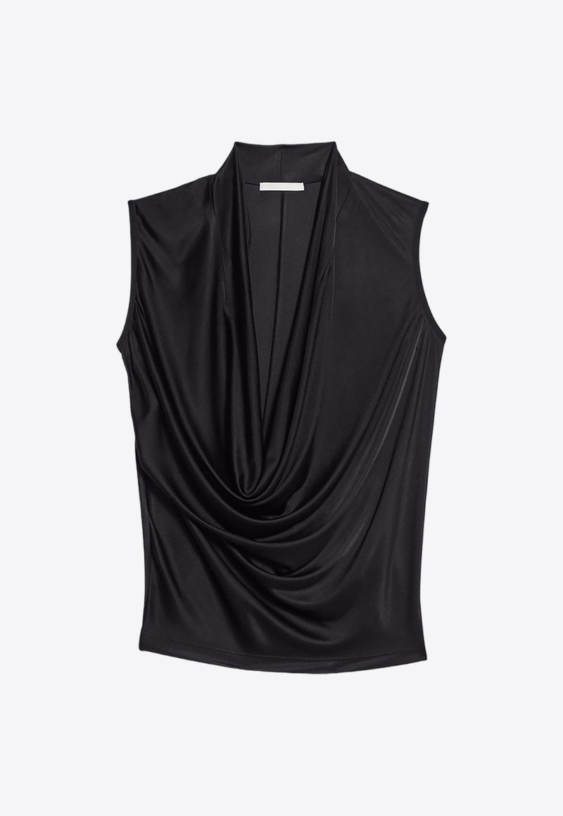 Helmut Lang Cowl Neck Satin Top Black O05HW501BLACK