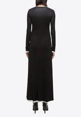 Helmut Lang Double-Layer Sleeved Maxi Dress  Black O05HW605BLACK