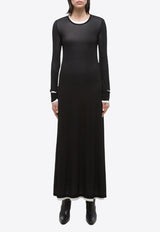 Helmut Lang Double-Layer Sleeved Maxi Dress  Black O05HW605BLACK