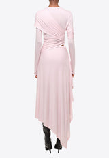 Helmut Lang Protection Asymmetric Maxi Dress Pink O07HW604PINK