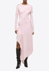 Helmut Lang Protection Asymmetric Maxi Dress Pink O07HW604PINK