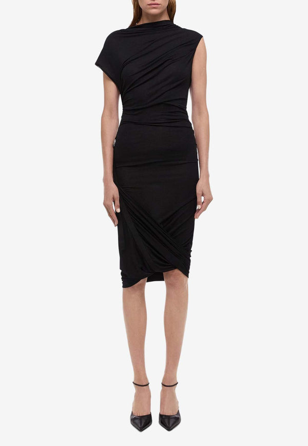 Helmut Lang Ruched Wind Dress Black O09HW602BLACK