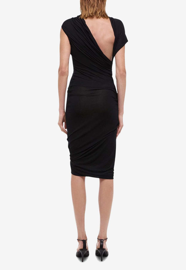 Helmut Lang Ruched Wind Dress Black O09HW602BLACK