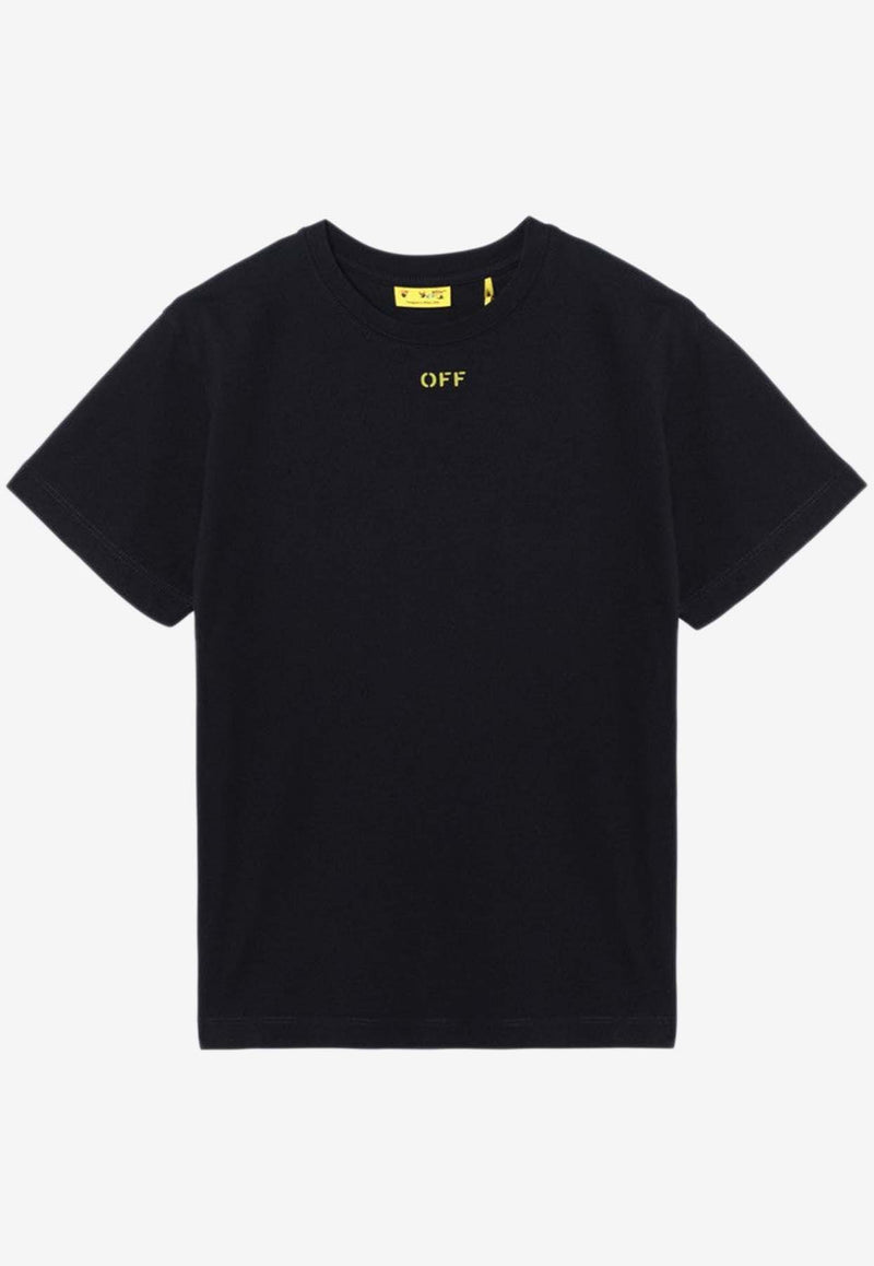 Off-White Kids Boys OFF Stamp Crewneck T-shirt Black OBAA002F24-AJER002/P_OFFW-1014