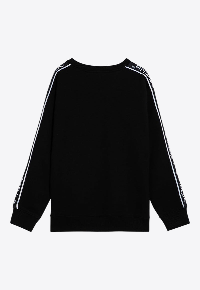 Off-White Kids Boys Logo Print Crewneck Sweatshirt Black OBBA007F24-AFLE001/P_OFFW-1001