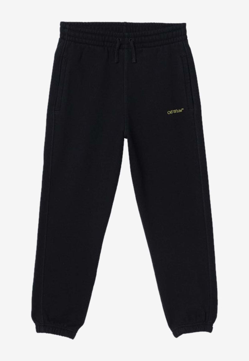 Off-White Kids Boys Logo Lettering Track Pants Black OBCH001F24-AFLE002/P_OFFW-1014