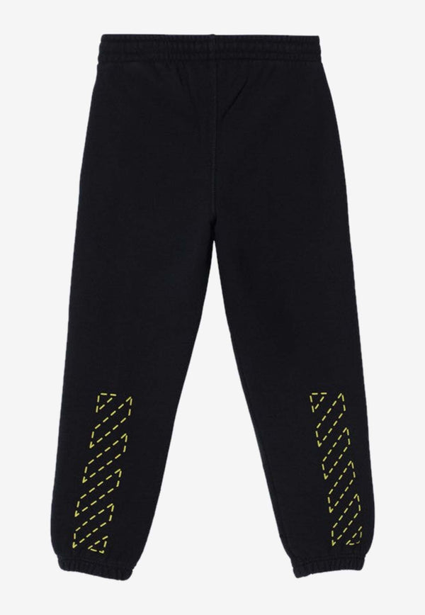 Off-White Kids Boys Logo Lettering Track Pants Black OBCH001F24-AFLE002/P_OFFW-1014