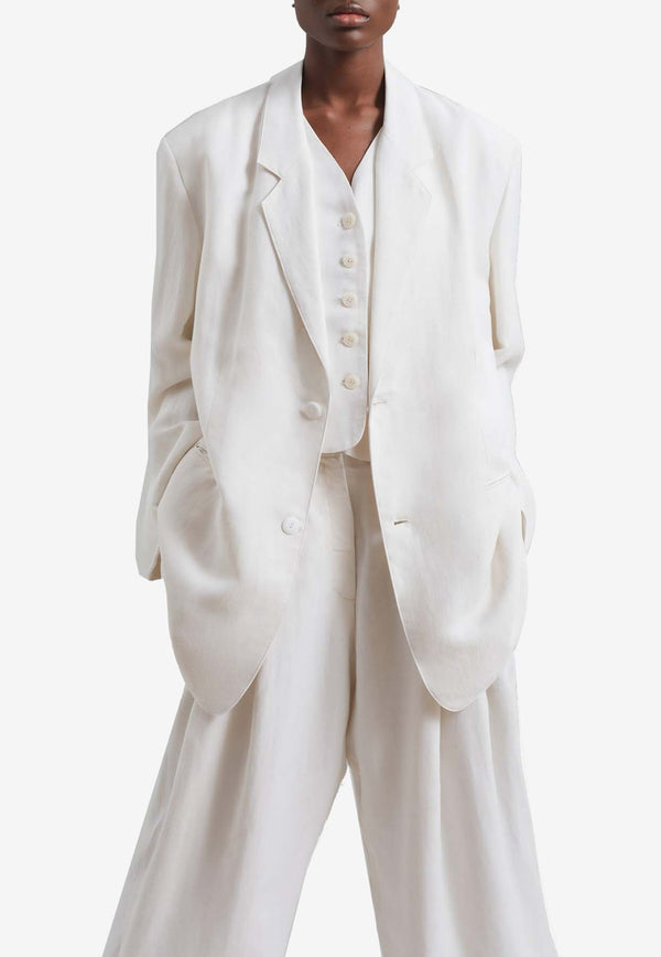 The Frankie Shop Aiden Single-Breasted Blazer OBLAID000WHITE