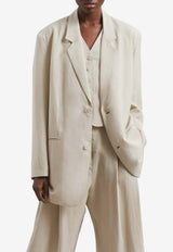 The Frankie Shop Aiden Single-Breasted Blazer OBLAID206BEIGE