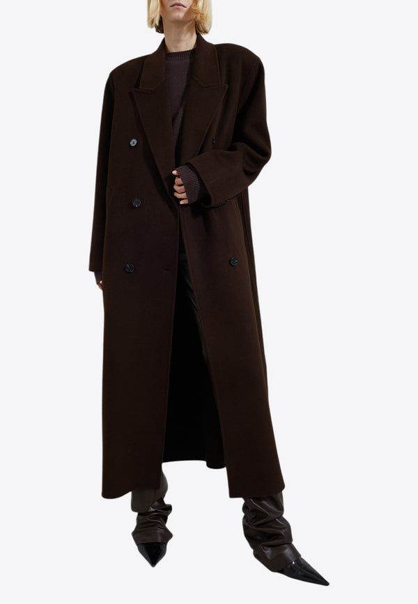 The Frankie Shop Gaia Double-Breasted Oversized Coat Brown OCOGAIADO02000BROWN