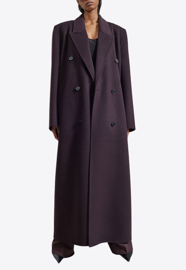 The Frankie Shop Gaia Double-Breasted Oversized Coat Purple OCOGAIADO02870PLUM