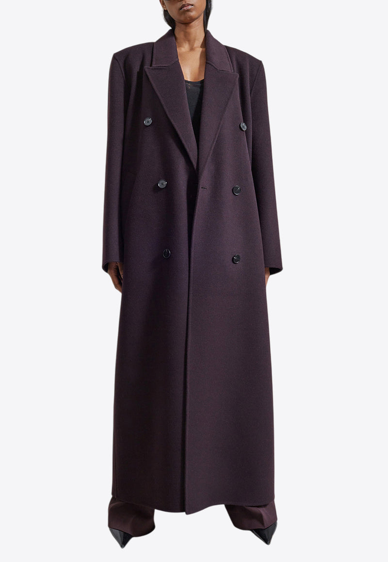 The Frankie Shop Gaia Double-Breasted Oversized Coat Purple OCOGAIADO02870PLUM