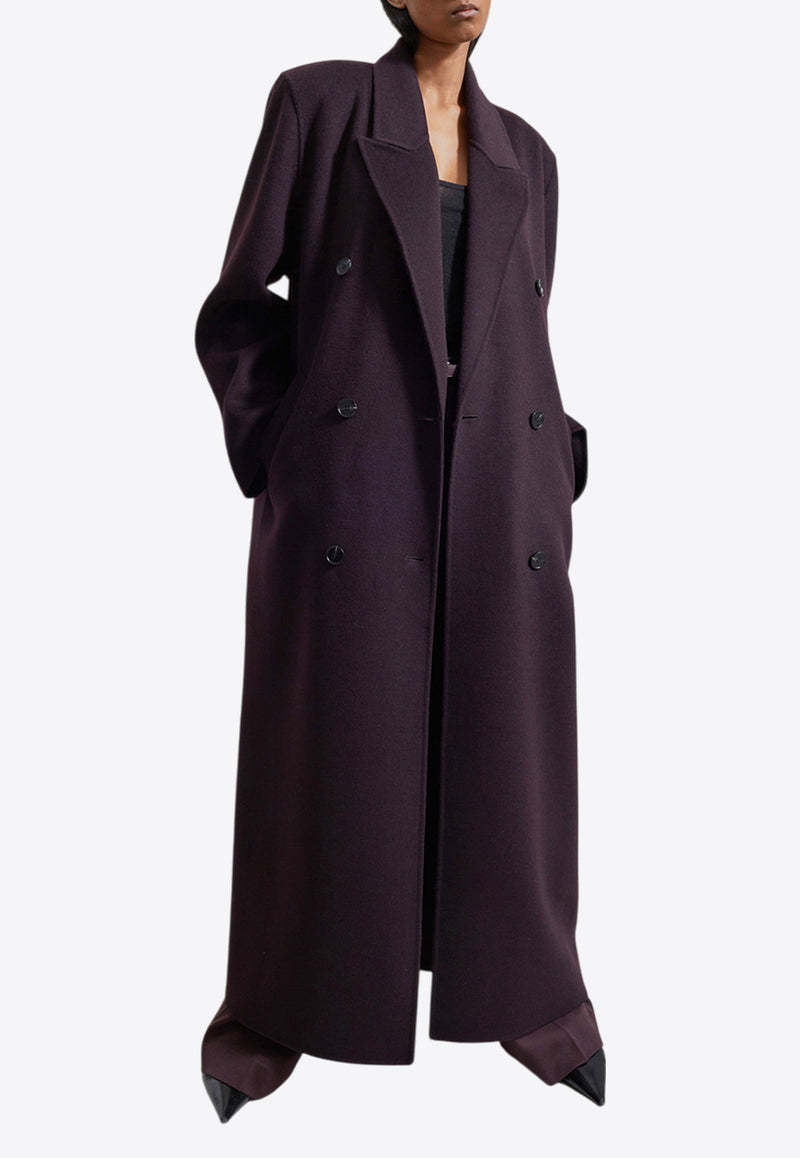 The Frankie Shop Gaia Double-Breasted Oversized Coat Purple OCOGAIADO02870PLUM