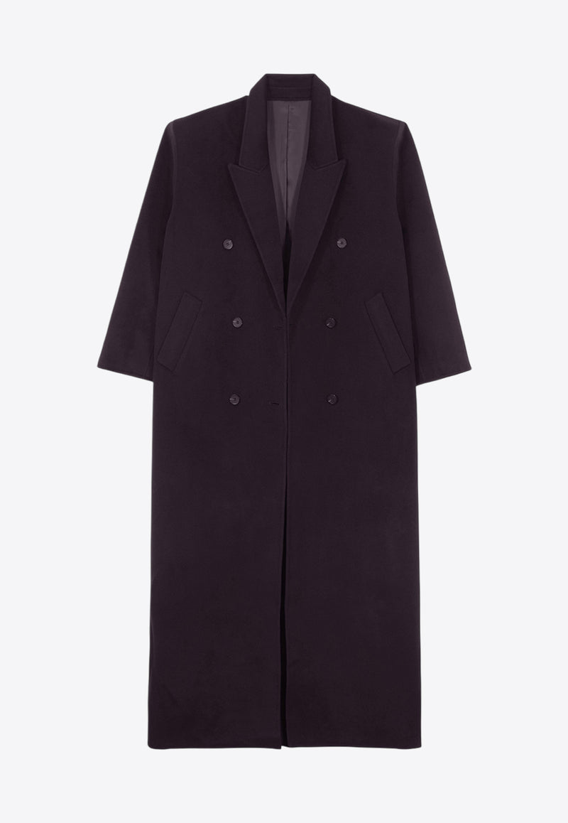 The Frankie Shop Gaia Double-Breasted Oversized Coat Purple OCOGAIADO02870PLUM