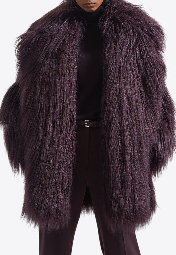 The Frankie Shop Miley Oversized Faux Fur Jacket Purple OCOMILEYF02870PLUM