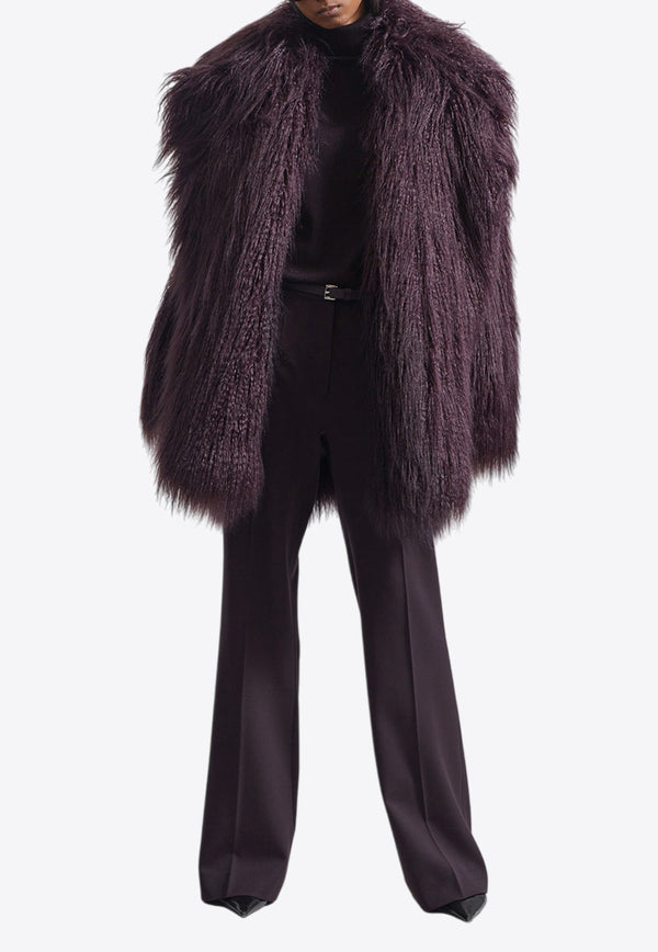 The Frankie Shop Miley Oversized Faux Fur Jacket Purple OCOMILEYF02870PLUM