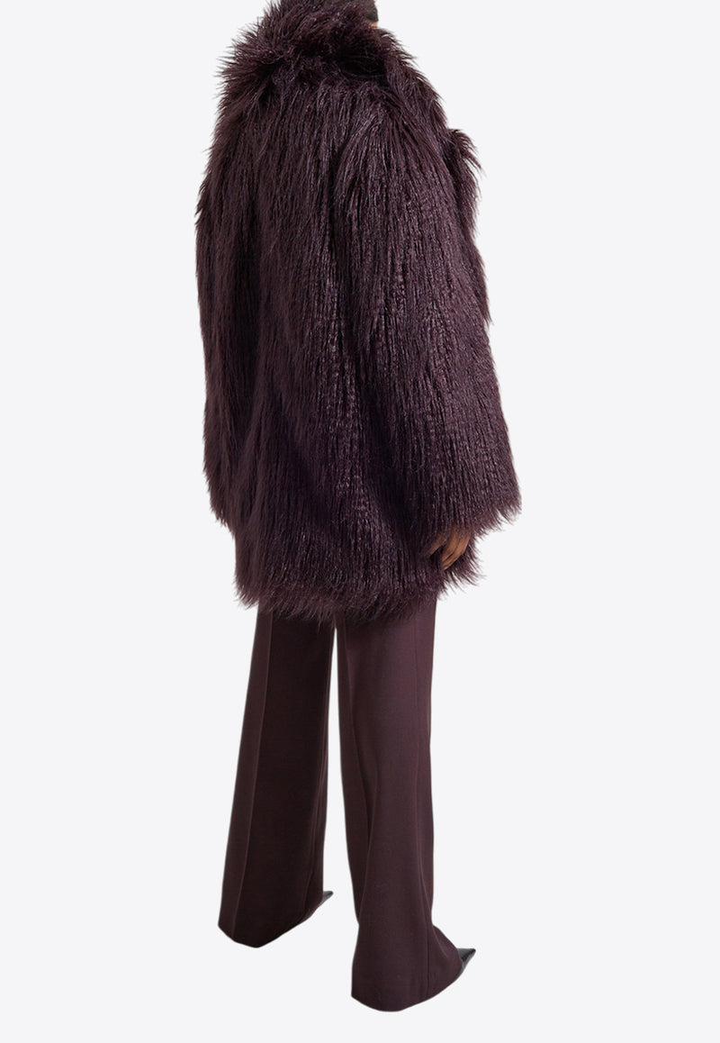 The Frankie Shop Miley Oversized Faux Fur Jacket Purple OCOMILEYF02870PLUM